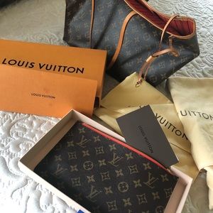 Louis Vuitton apricot Neverfull MM